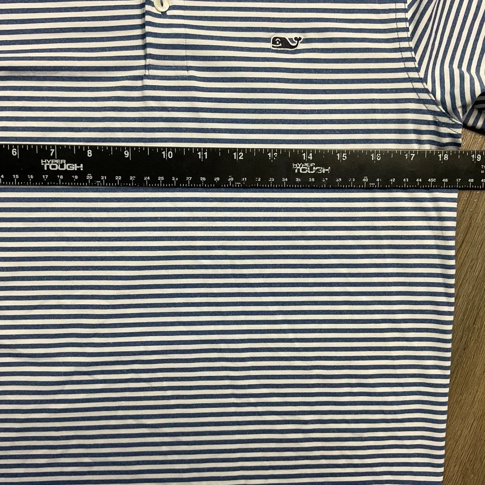 Vineyard Vines Performance Polo Shirt Mens XS Blue White Stripe Preppy Golf - Picture 6 of 7
